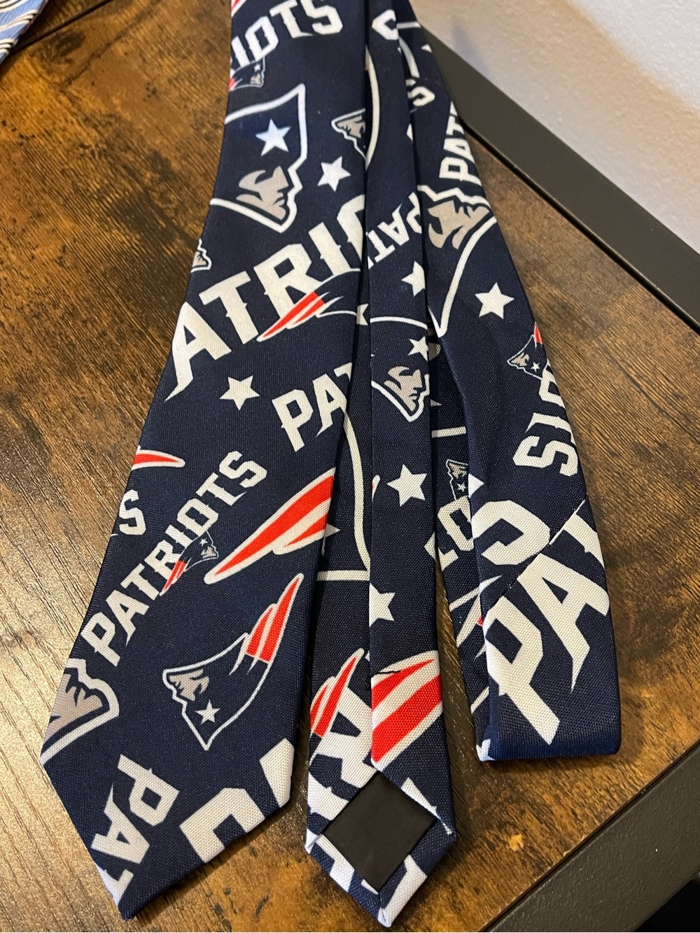 Men's Navy Blue Patriots Logo Tie with Red & White Accents